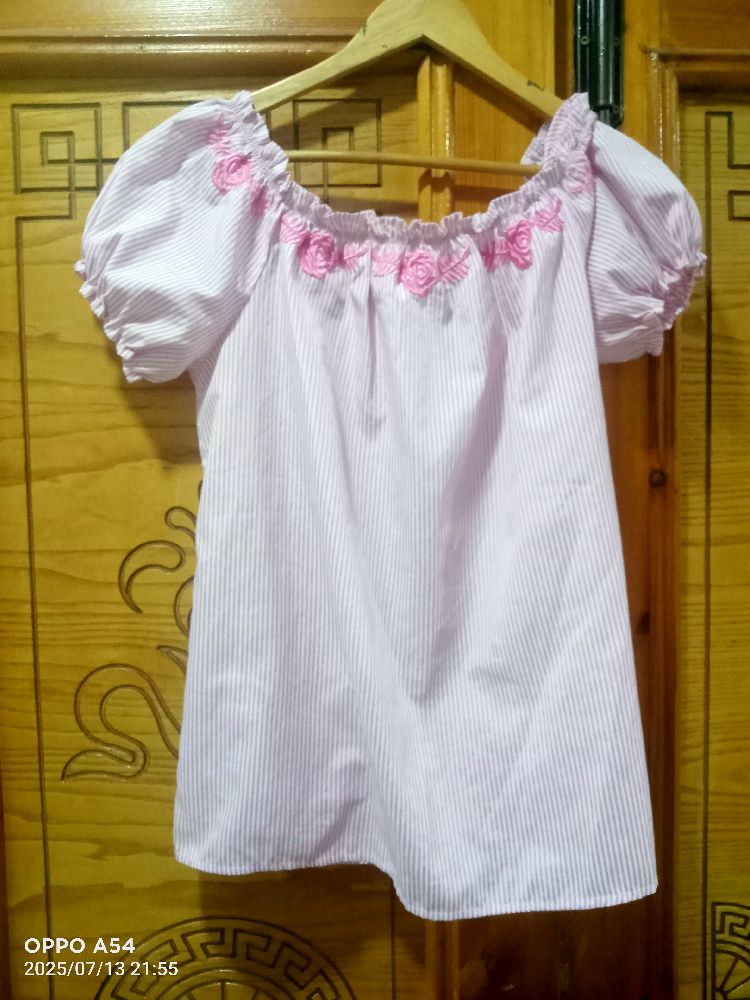 Chemise rayée rose 
