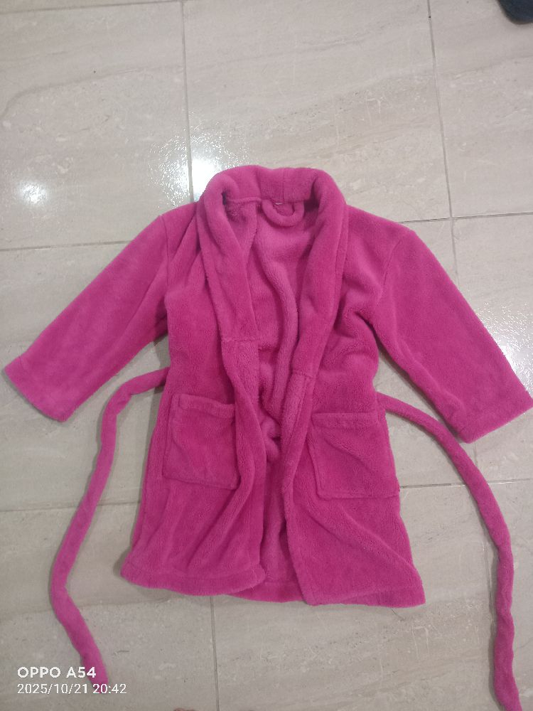 Robe de chambre fillette rose fushia
