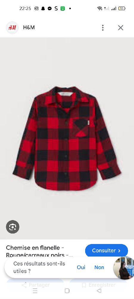 Chemise carreaux rouge noir 