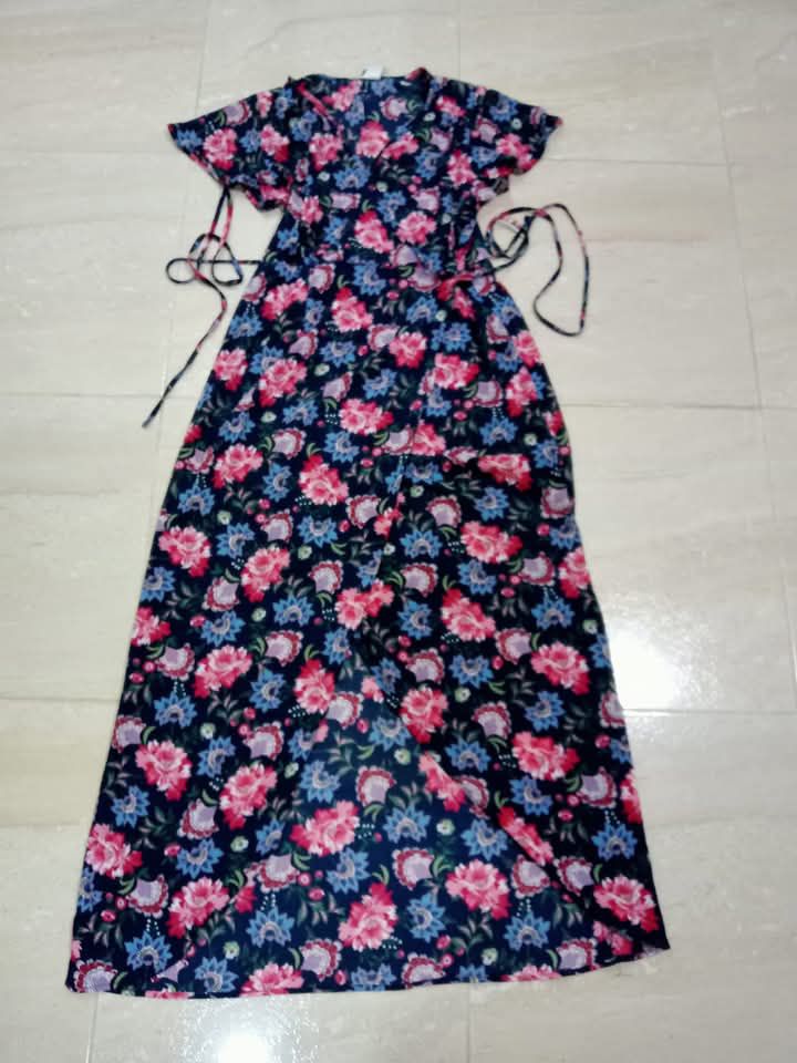 robe fleuri longue porte feuille 