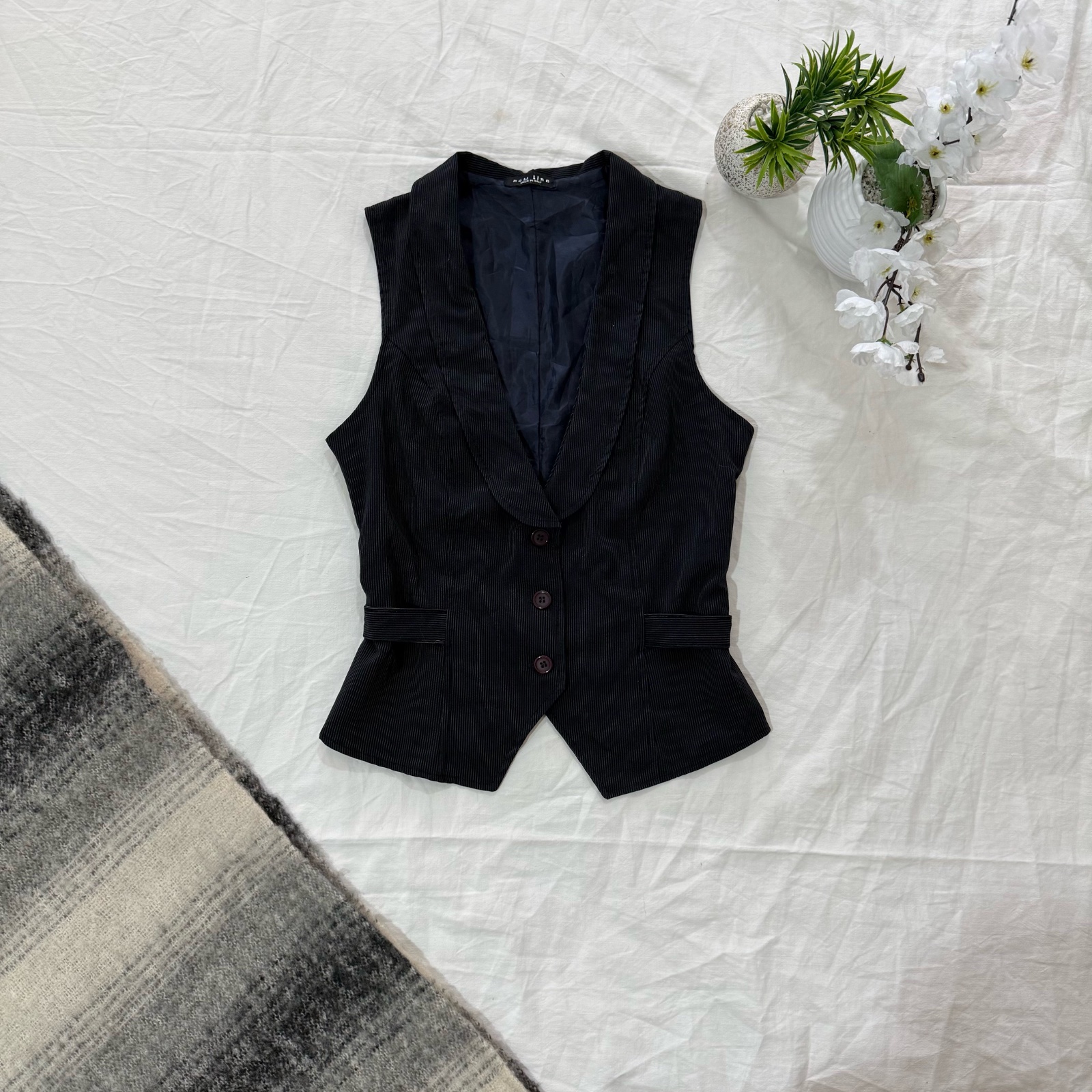 Gilet de tailleur sans manches noir