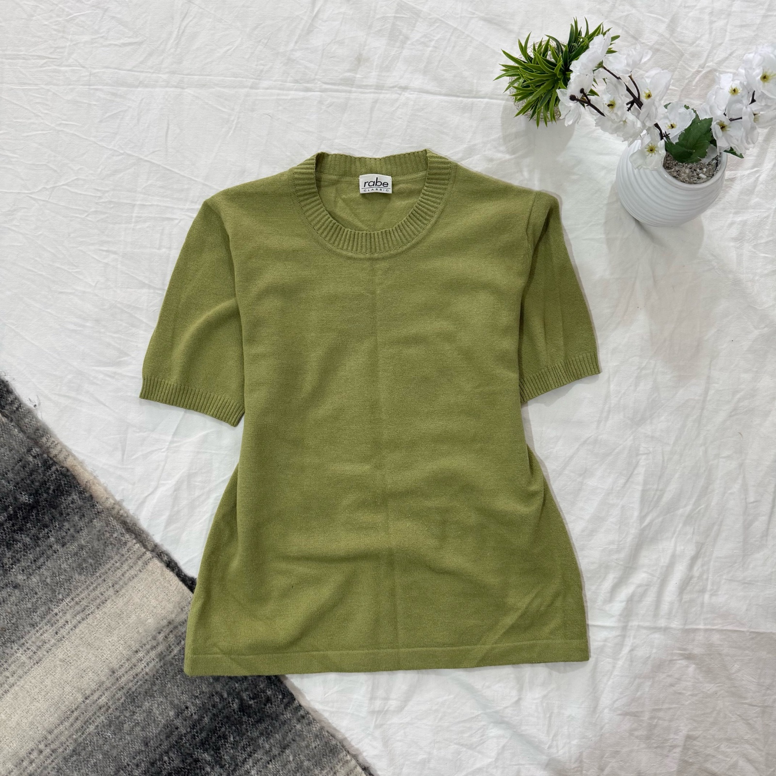 Blouse vert olive en maille