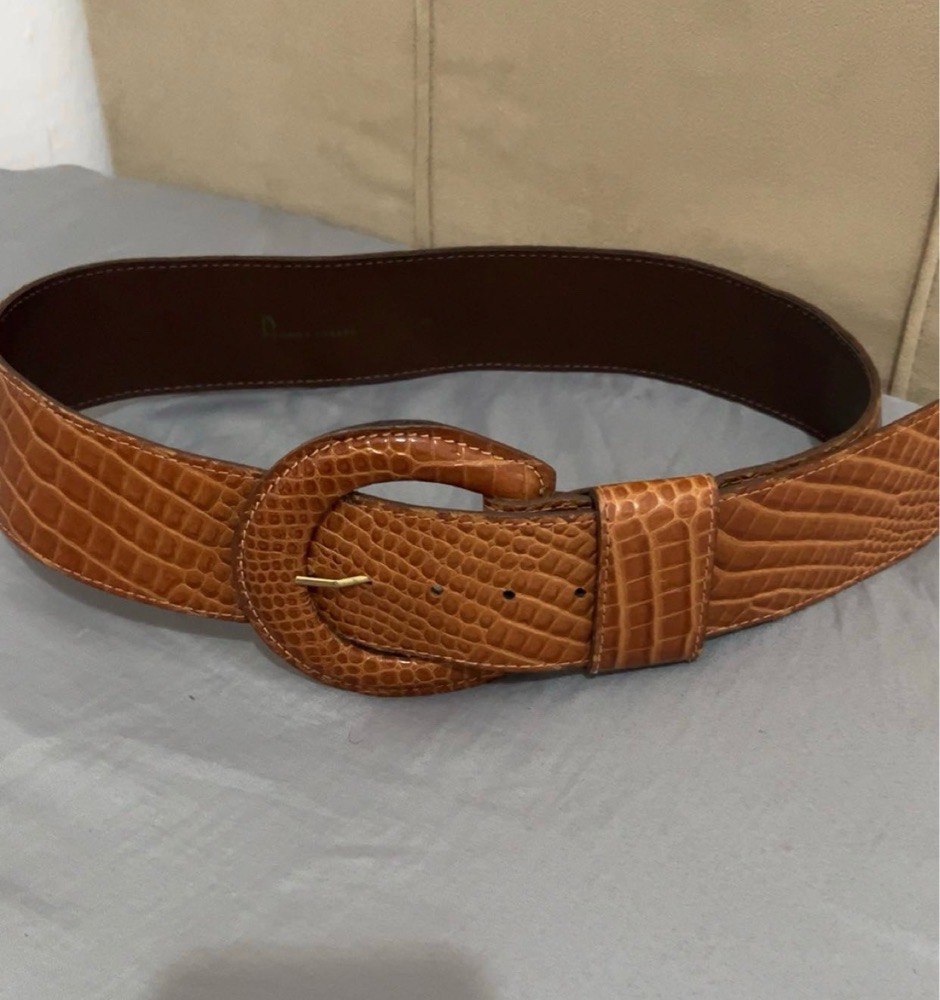 Ceinture croco en cuir