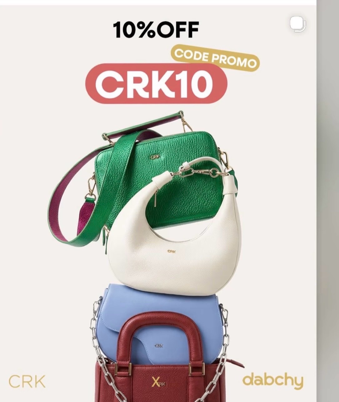 Profitez de -10% code CRK10