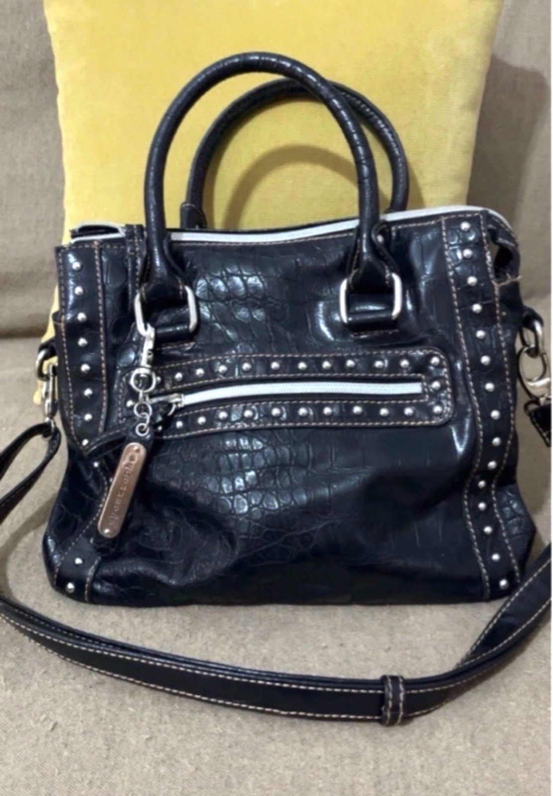 Sac croco en cuir