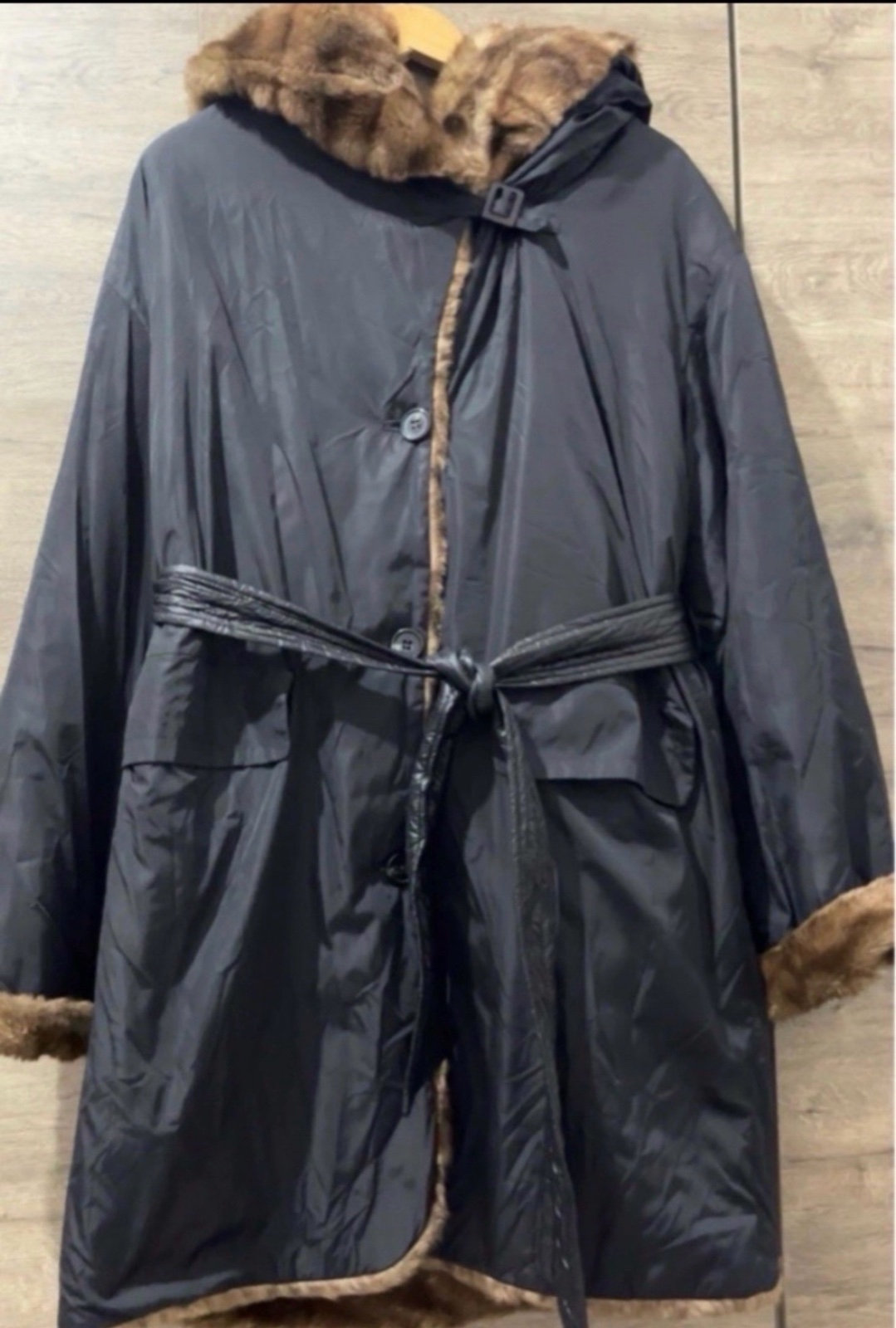 Manteau double face fourrure et  impermeable