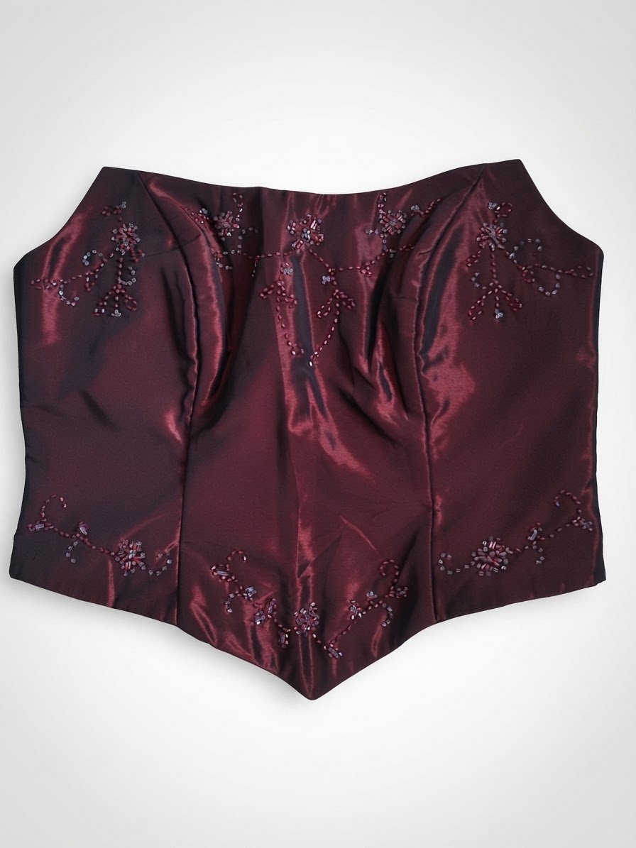 Corset soirée rouge bordeaux 