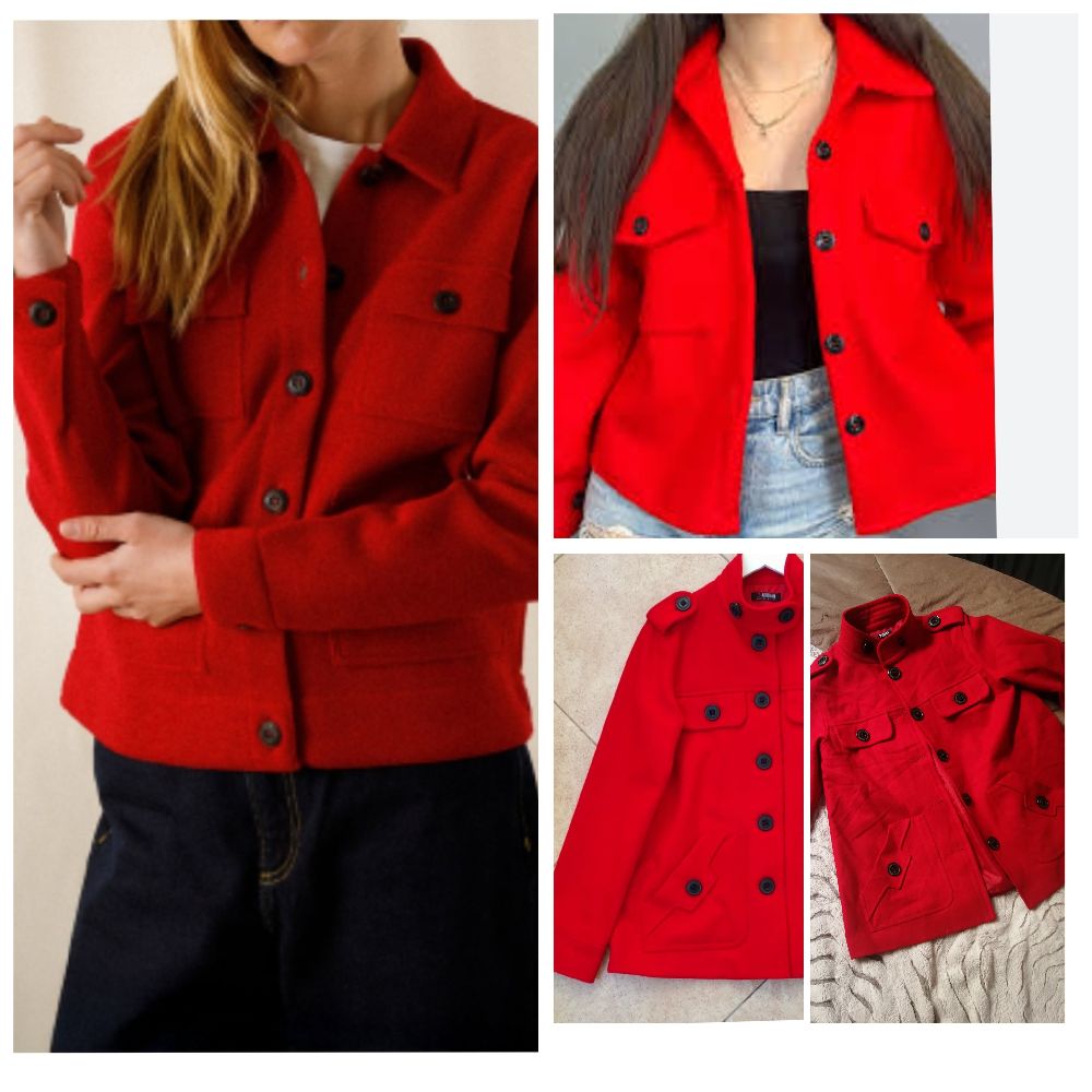 Manteau rouge très chic très classe double boutonnage en promotion jusqu'à minuit profitez dabchouchet au lieu de 55 forssa 💐🌼🌼🌸🌸🌺💓💓🌸🌼