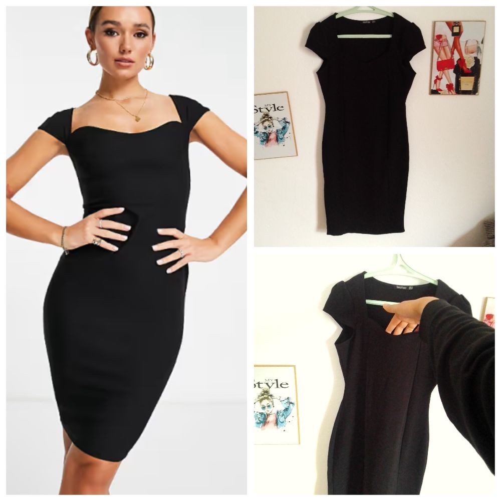 Robe noire Boohoo très chic très classe en promotion jusqu'à minuit profitez dabchouchet forssa 💕🌸🌸🌼💗💝💝💓🌿🌿🌻