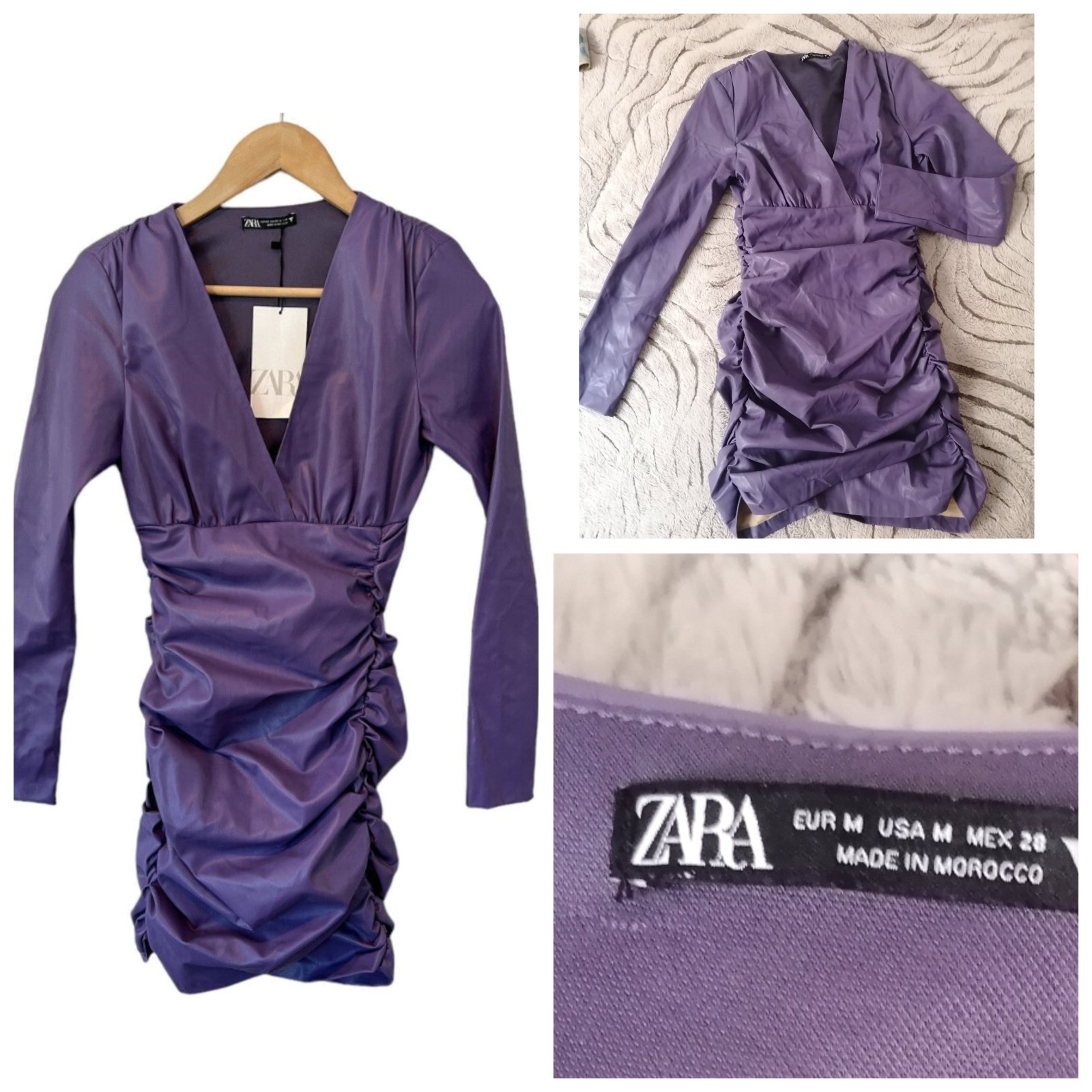 Robe Zara cuir très classe très chic couleur tendance 💓💐💐❤️❤️🌹🌸🌸🌺💓🌺💓🌼💓