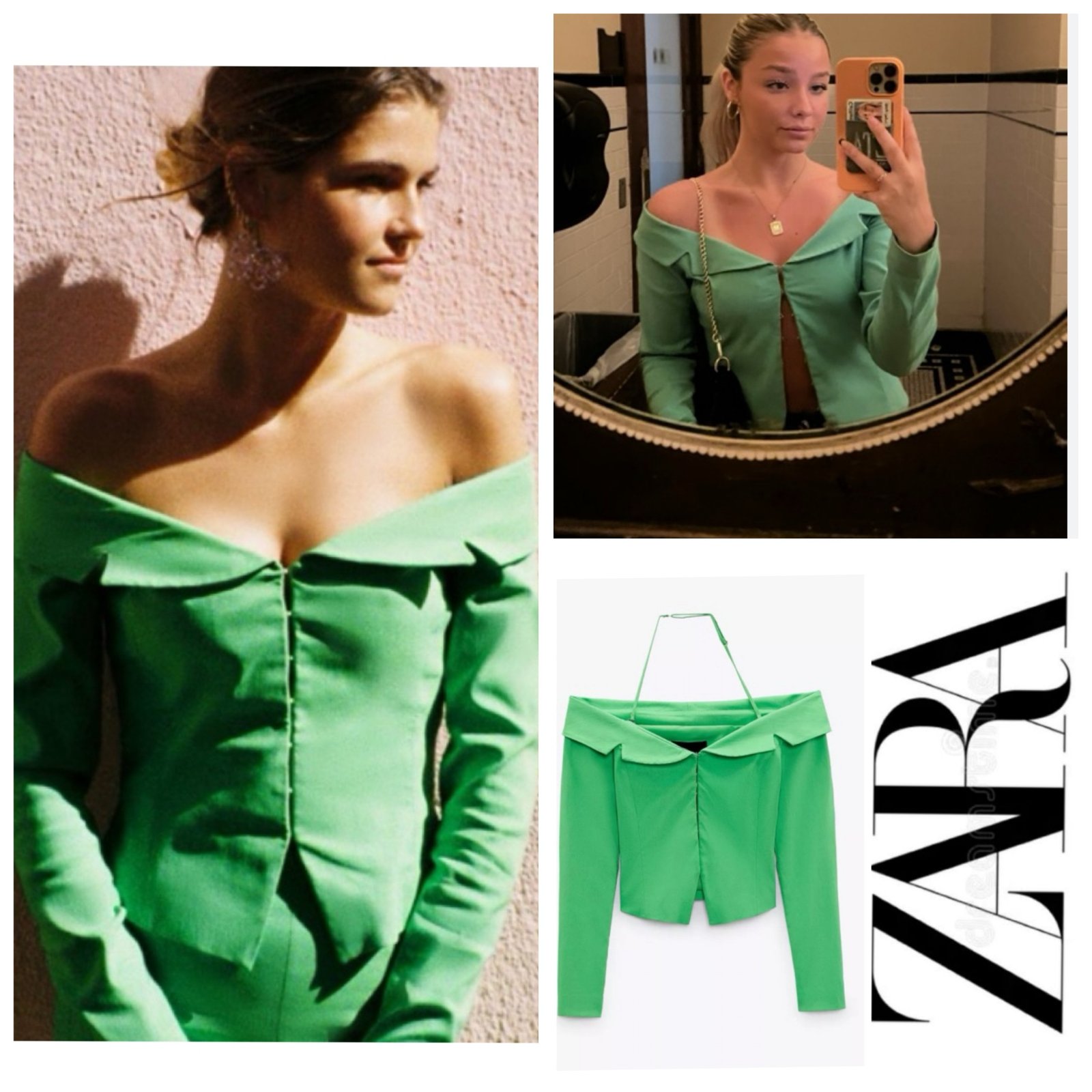 Zara verte très chic très classe tendance 🌸💐🌺🌹🌼🌹