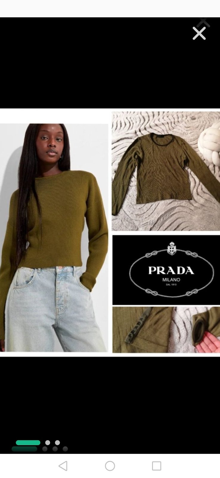 Pull vert prada très classe très chic 🌼🌺💐🌸💓