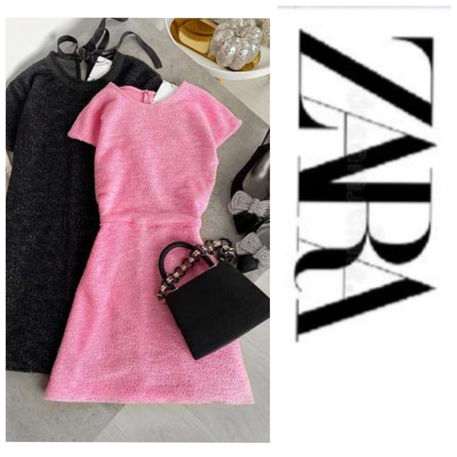 Robe Zara rose barbie très chic très classe en promotion jusqu'à minuit 💐🌺🌺🌼🌼🌸🌸