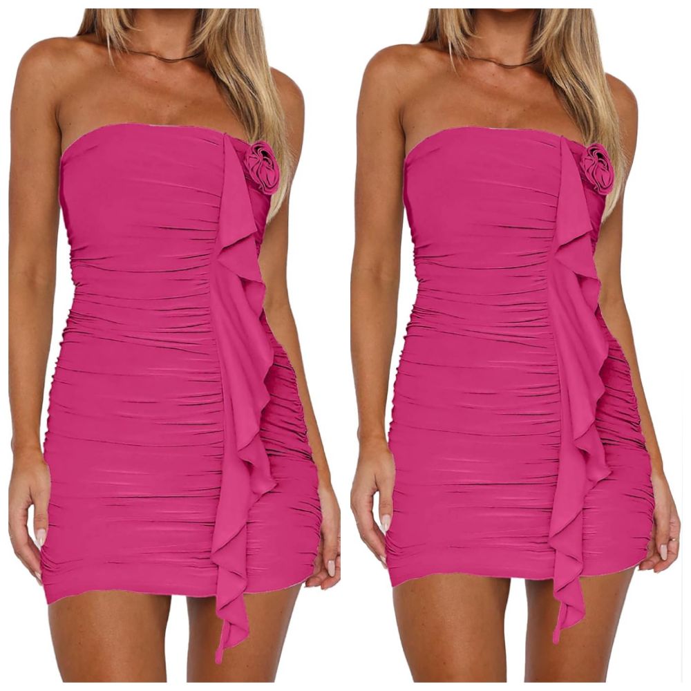 Robe rose fushia très classe très sexy en promotion sayefi bleeech flous🥀🌻🌻🌿💞🌸🌸💖💮💮💗💐
