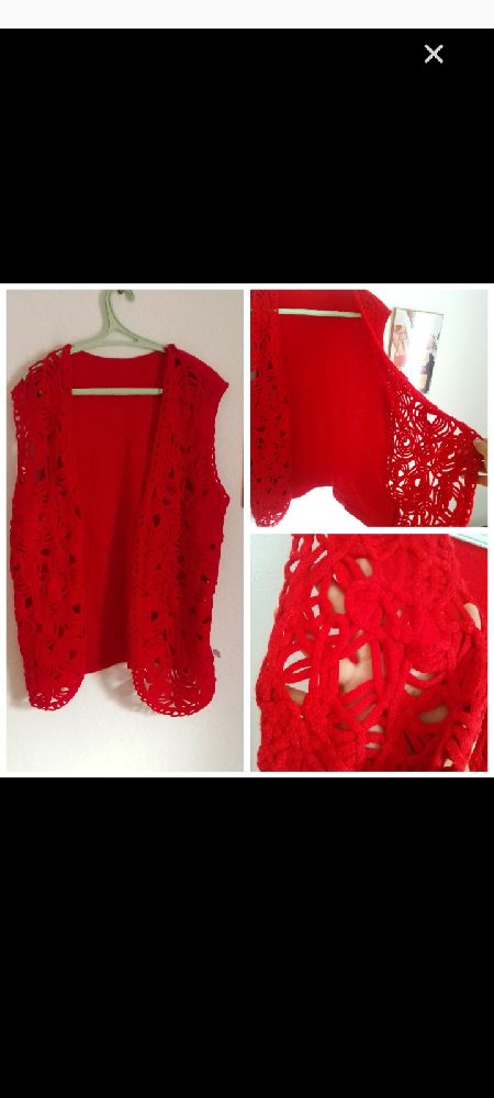 Gilet rouge très chic très classe 💕💮💮💓💗🌸💐💐