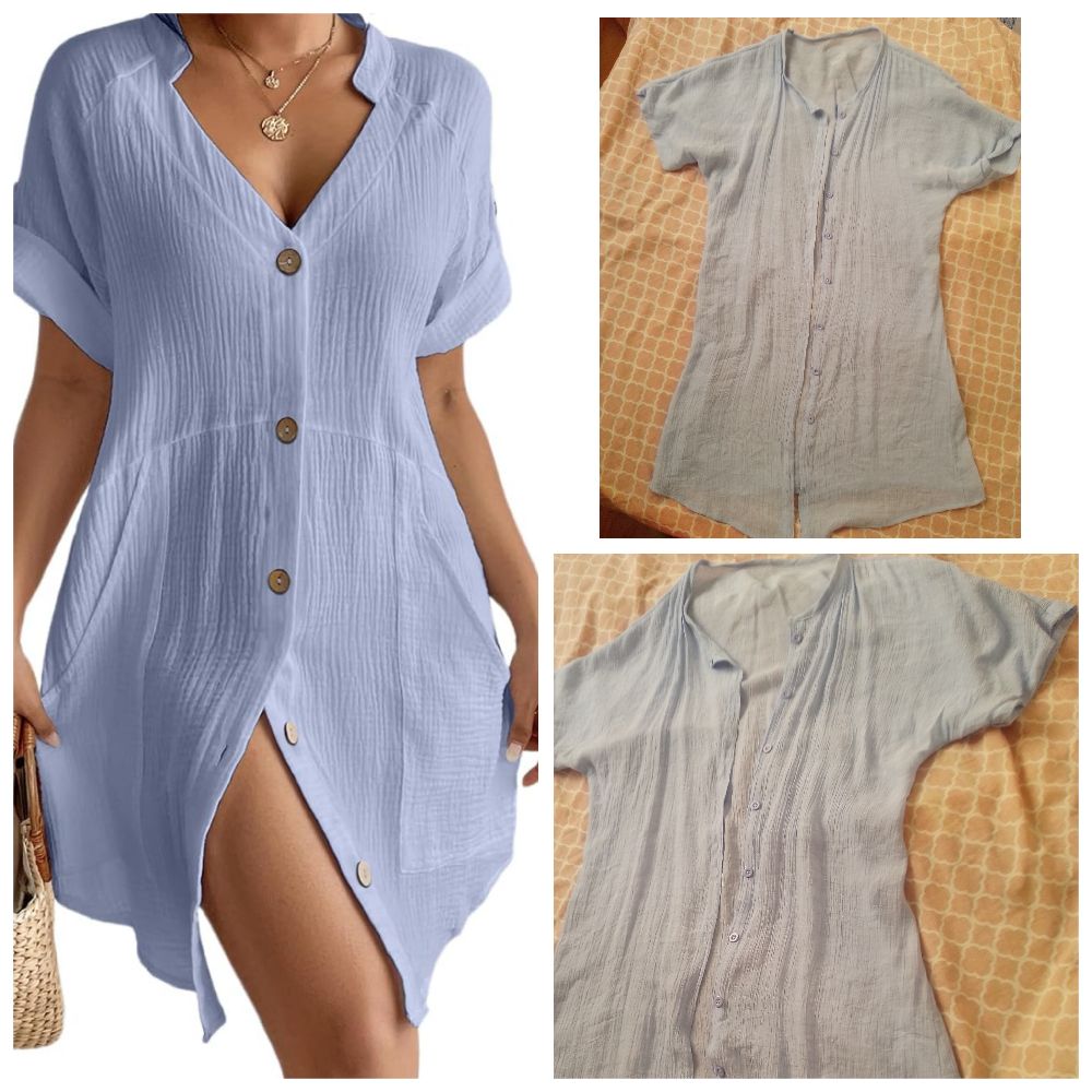 Chemise twyla Bleu pastel couleur tendance sayefy en promotion jusqu'à minuit dabchouchet 🌹🌼💗💕💕🌸💐💐