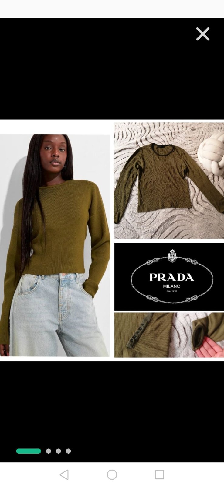 Pull prada vert olive très classe très chic en promotion 🌺🌺💓🌸🌼🌹💐