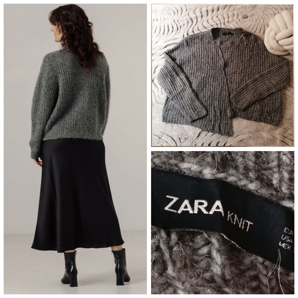 Pull gris zara très chic très stylé 🌺🌹🌹💓🌼🌸🌸💐