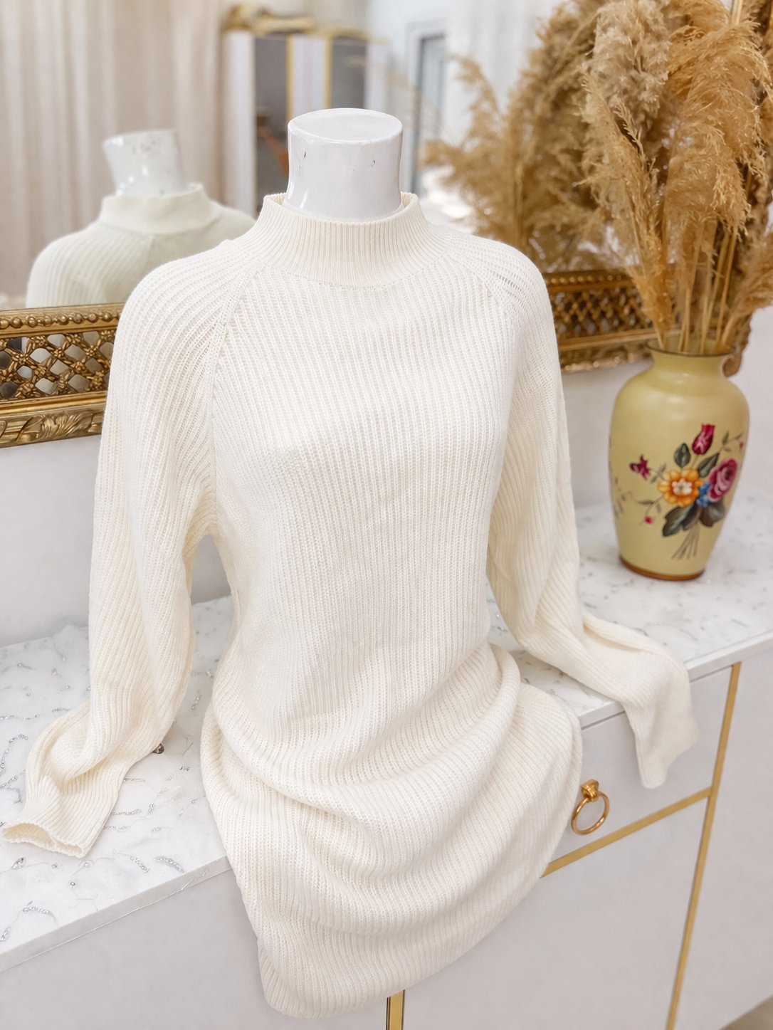 Pull blanc long