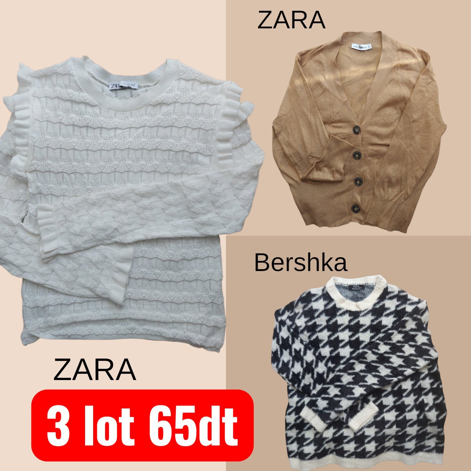 3 lot zara et bershka 