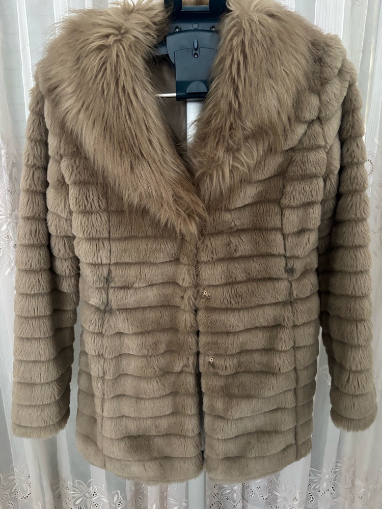 Manteau fourrure camel