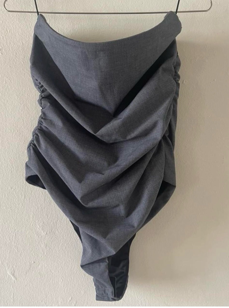 Zara grey strapless bodysuit 