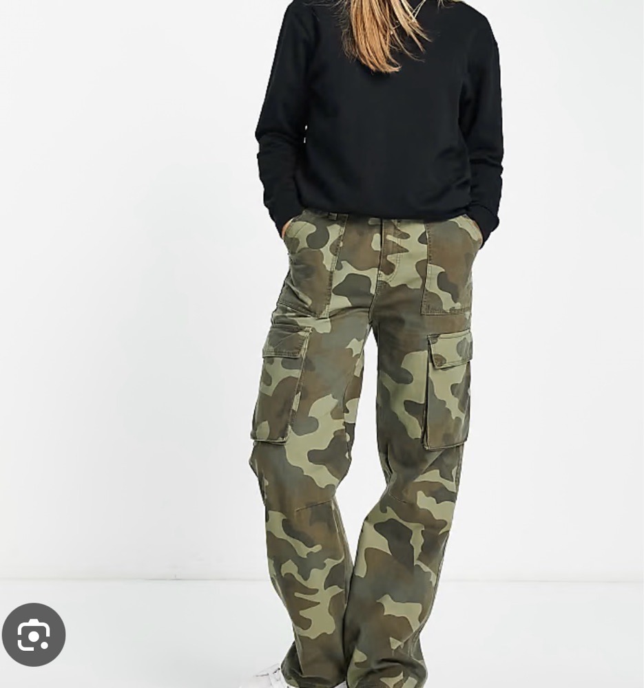 Bershka cargo pants in camouflage