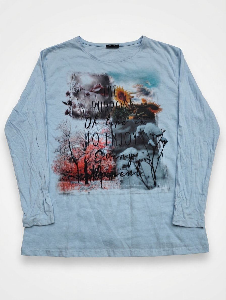 T-shirt manches longues bleu clair