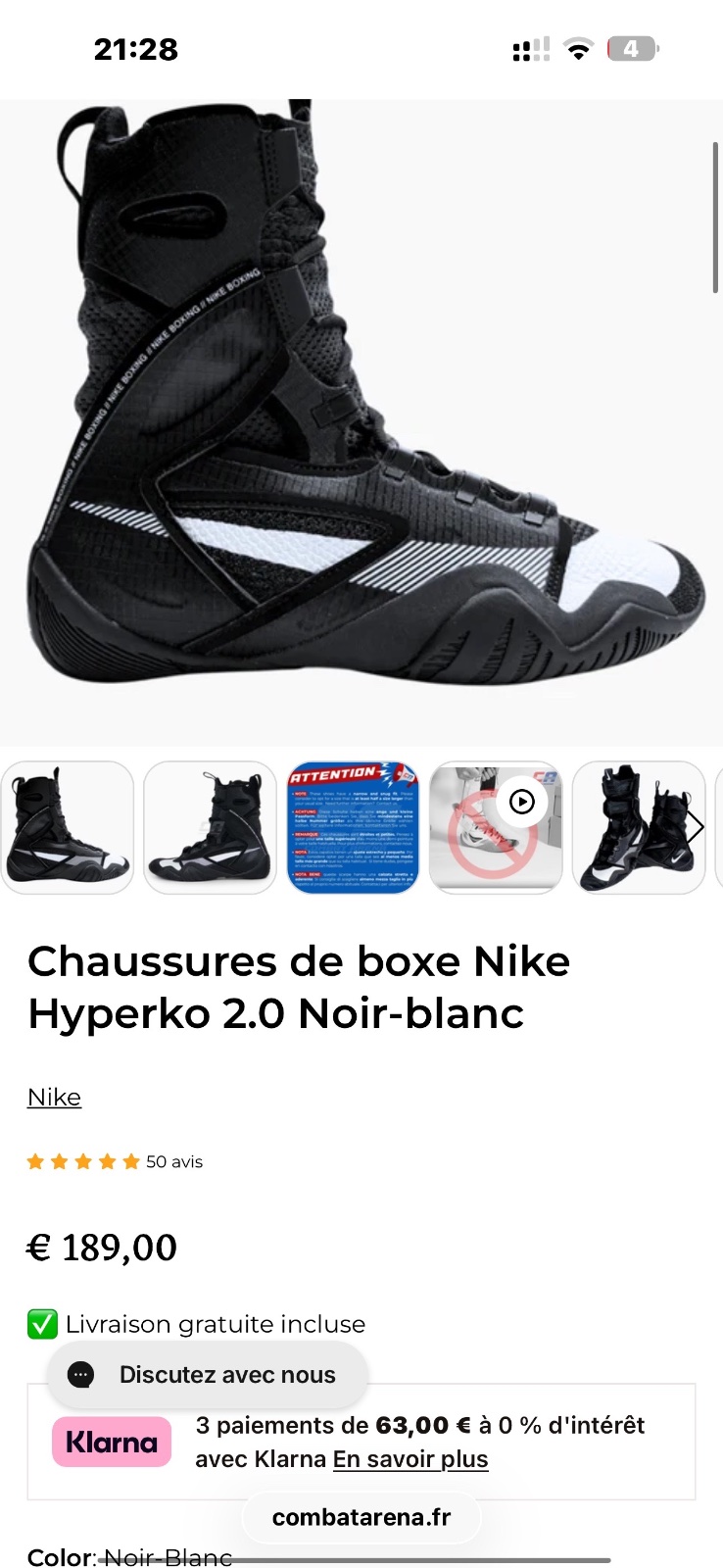 Chaussures de boxe nike hyperko 2 jdod mech mestaamel jemla pointure 45🇫🇷🇫🇷