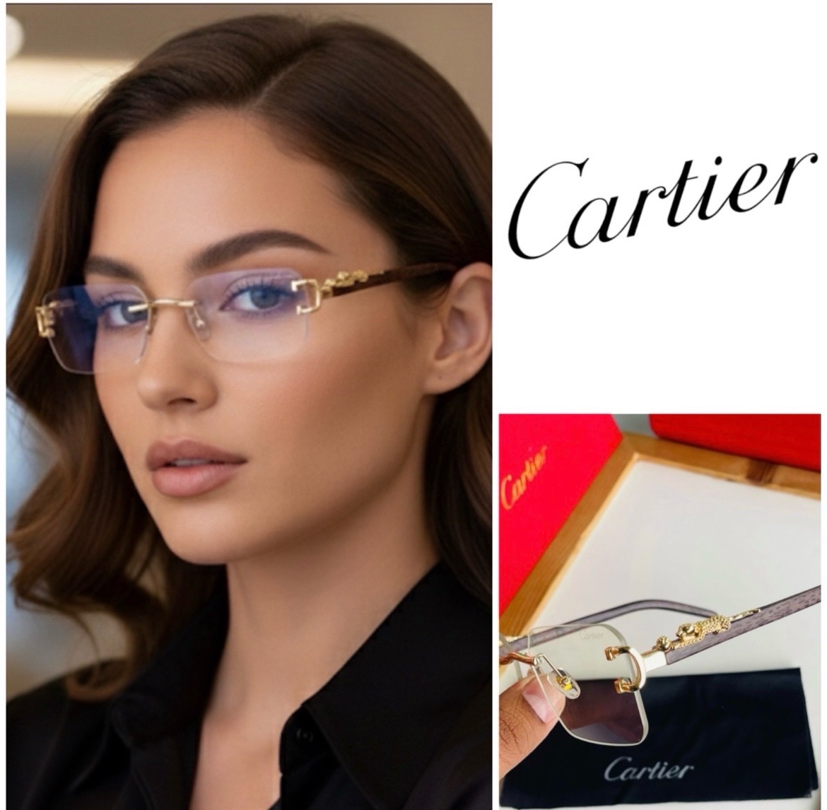 Lunettes Cartier - Verres Légèrement Fumés, Modèle Luxe Panther