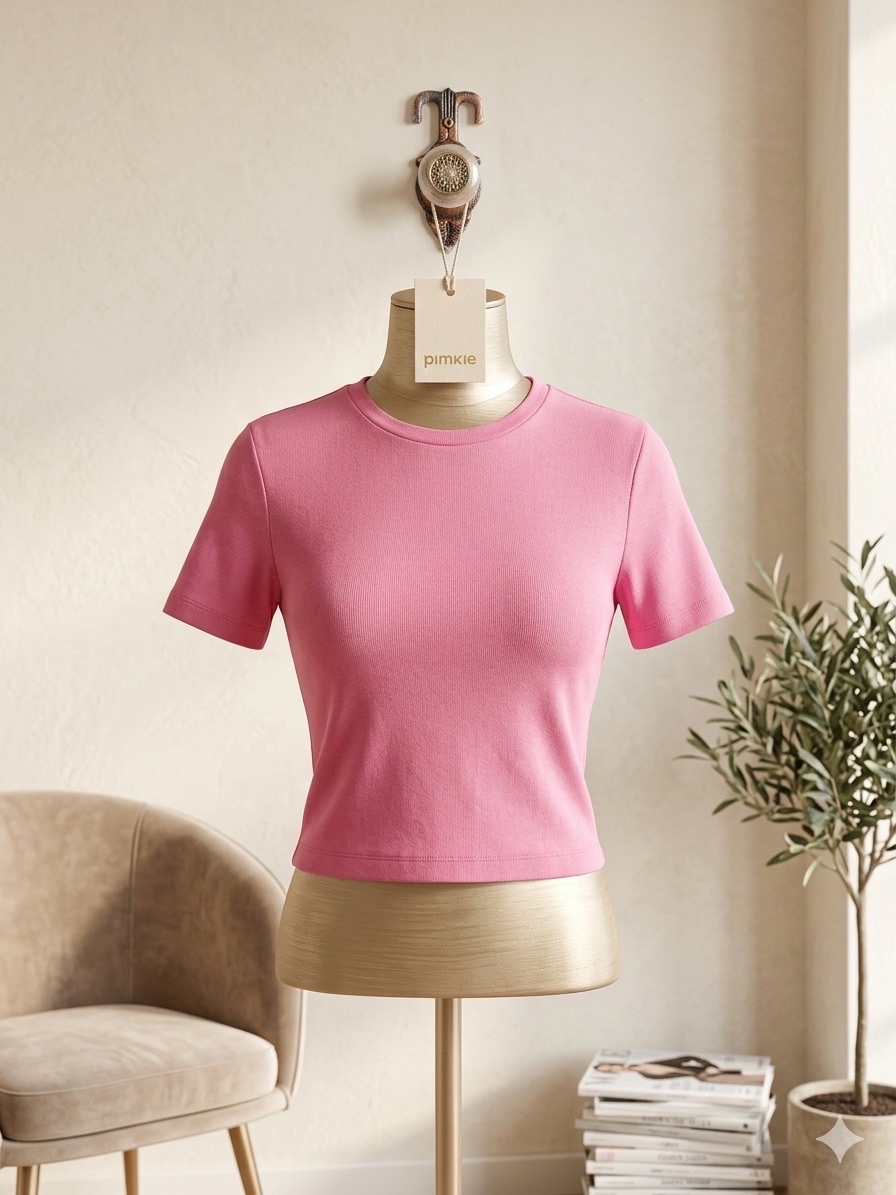 T-shirt Crop Top Rose Bonbon – Pimkie