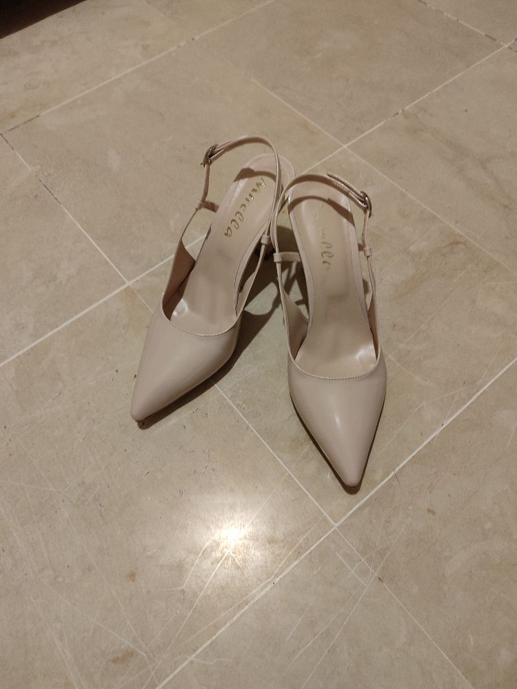 Chaussures à talons crème, rosé 