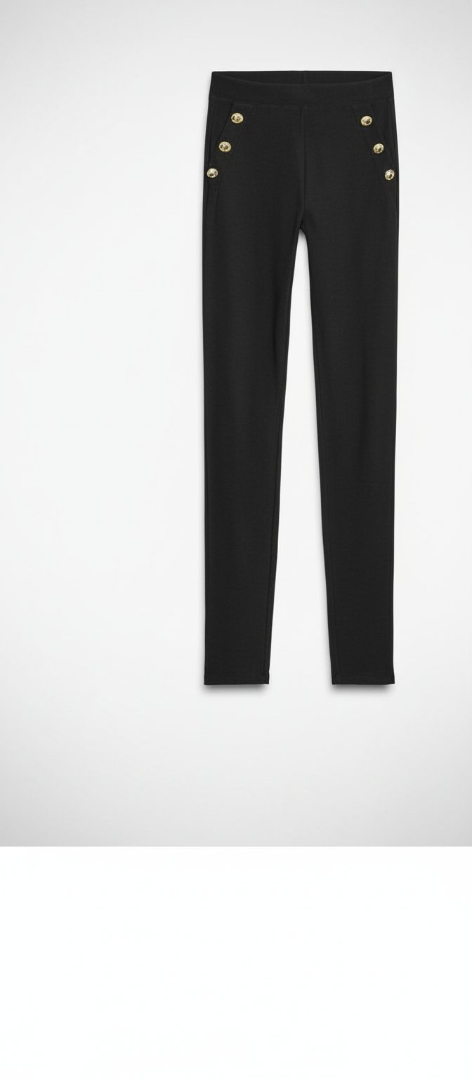 Legging noir avec boutons 