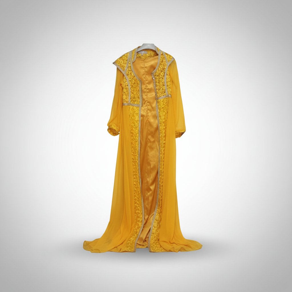 Caftan jaune maha moderne 