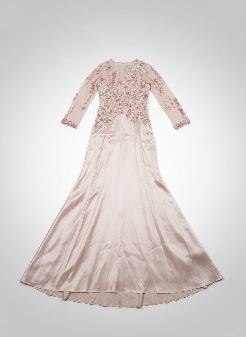 Robe soirée longue avec traine pour femme voilée 