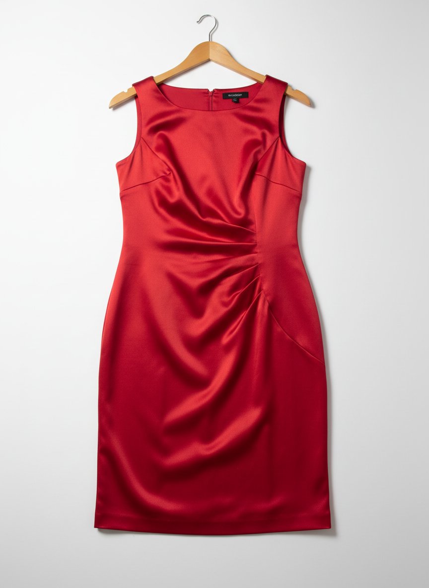 Robe satiné sans manches courtes 