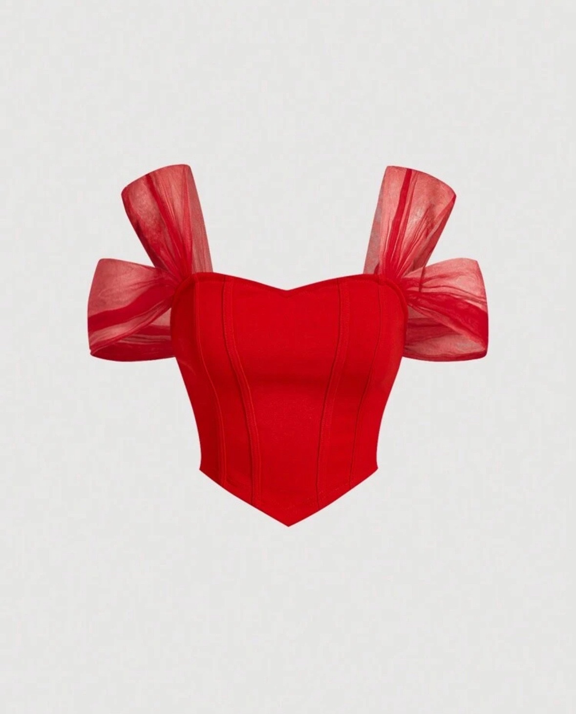 Top rouge moulant avec épaules dénudées ❤️