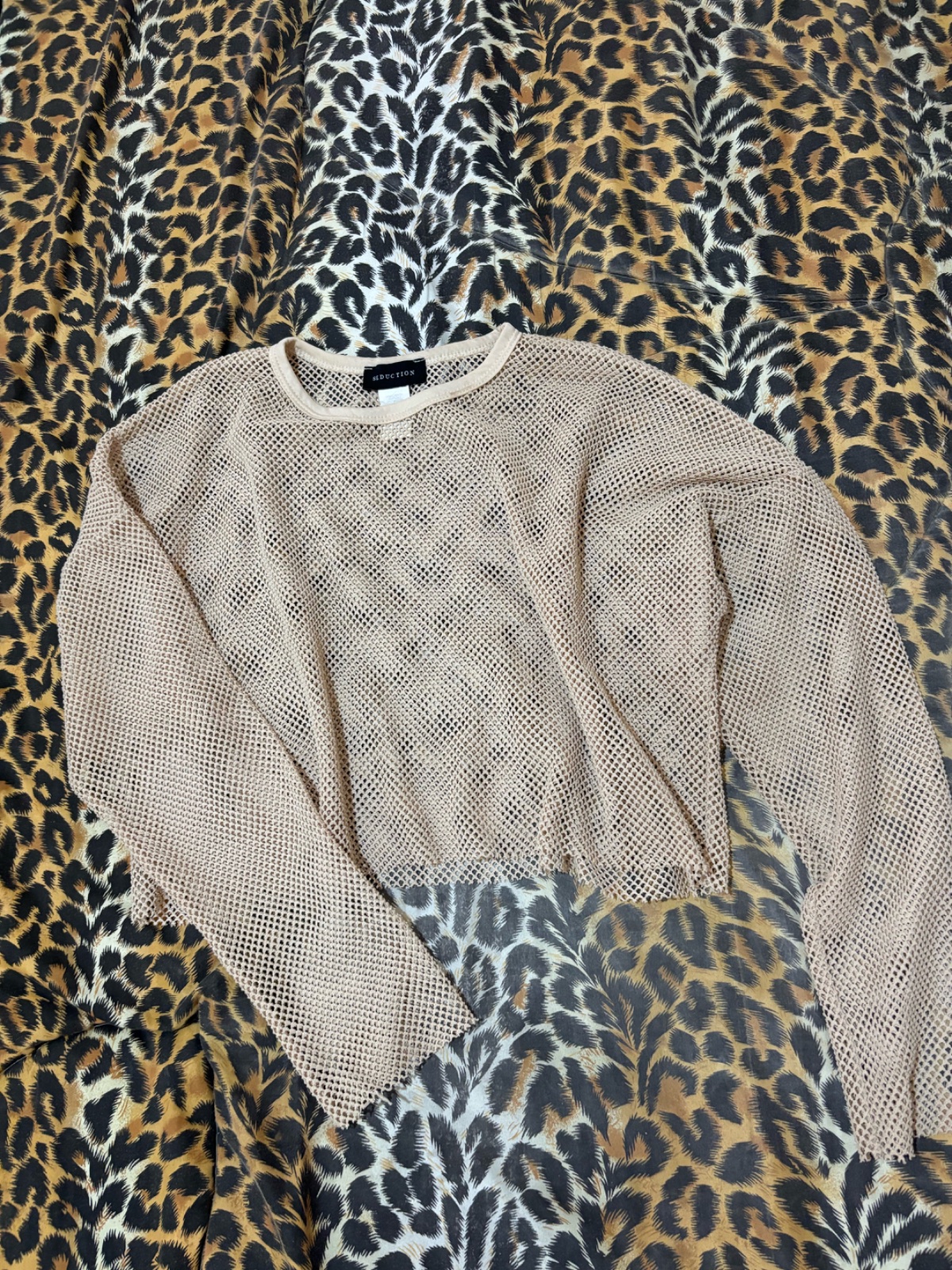 Top en maille transparent beige pour femmes 🤍