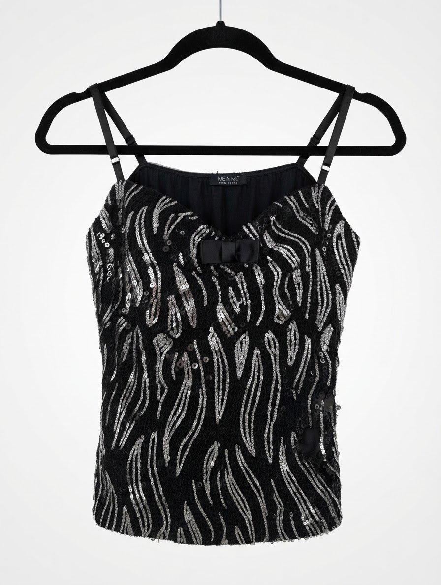 Joli pull soirée avec paillettes noir gris 