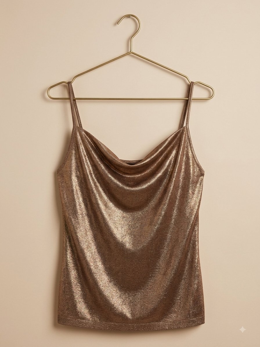 Top Zara métallisé bronze (Taille L)