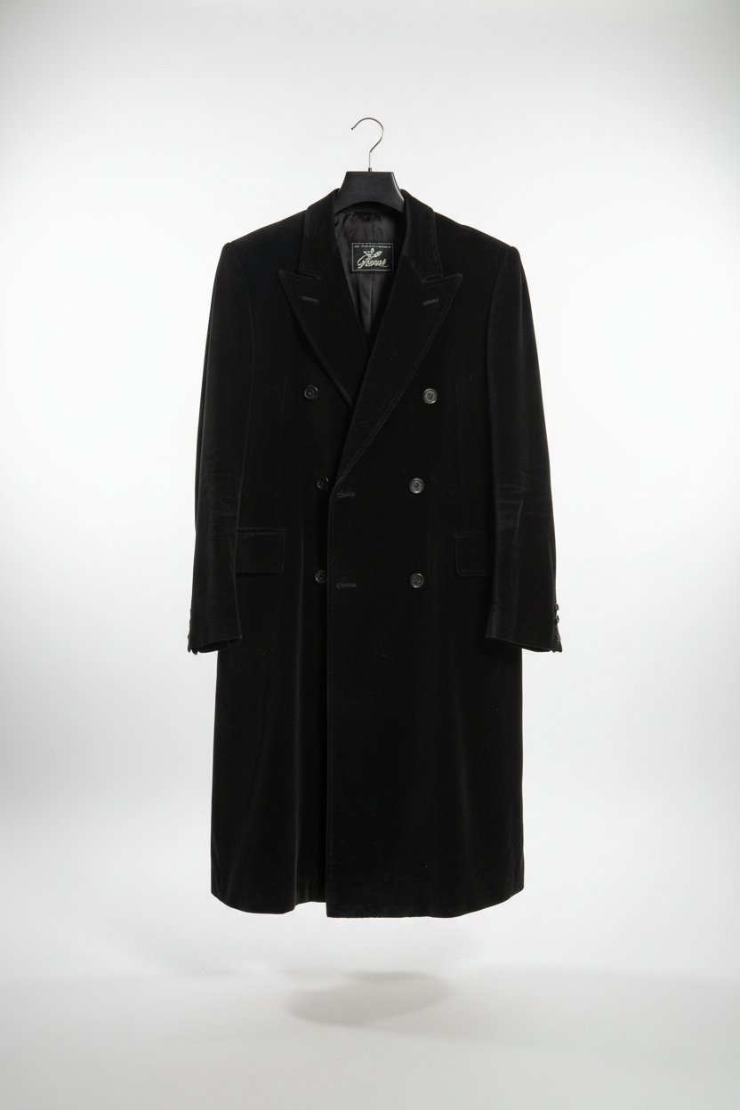 Manteau en velours  et cashmere  de luxe Eddy Monetti 