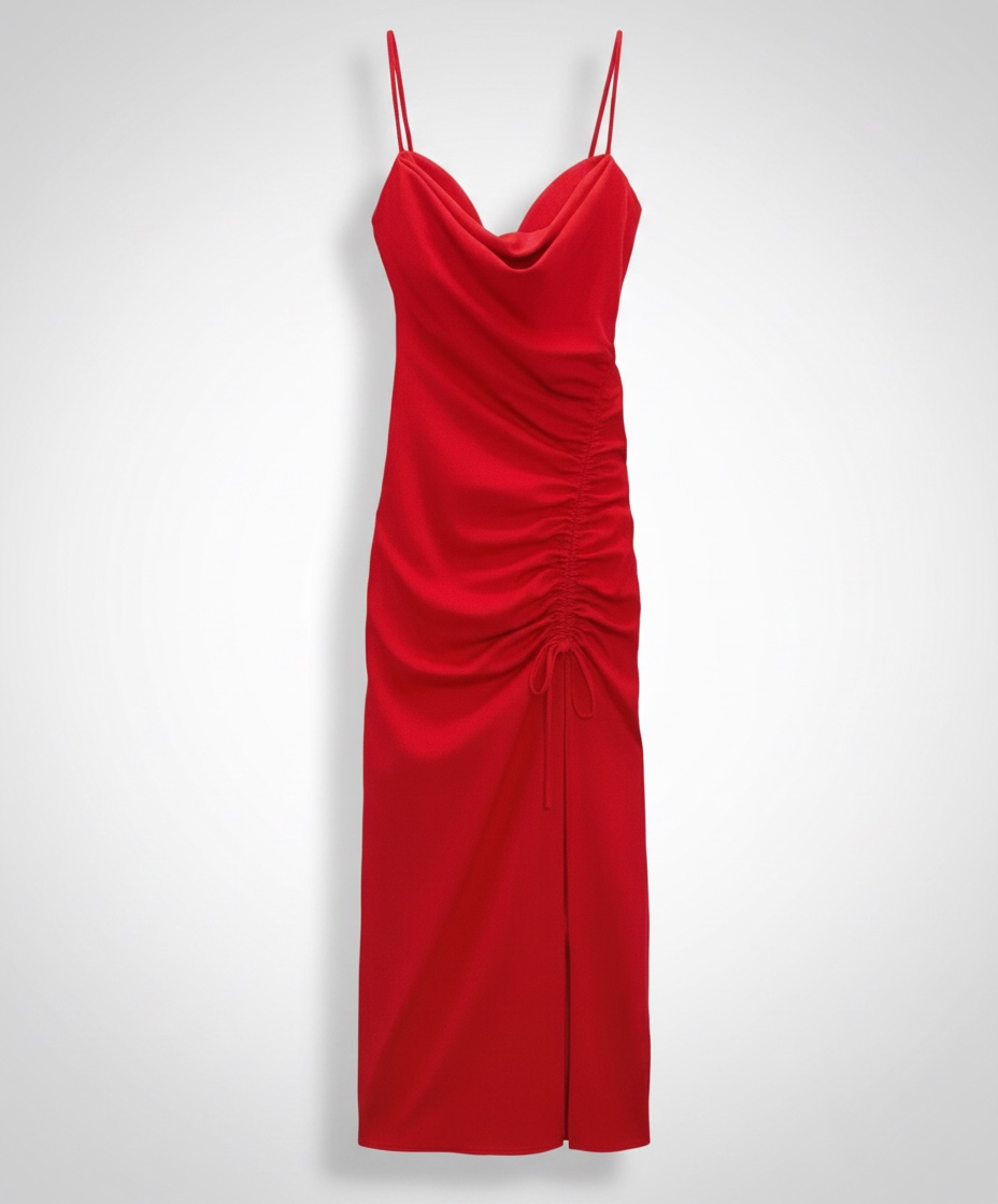 Sexy red dress with slit