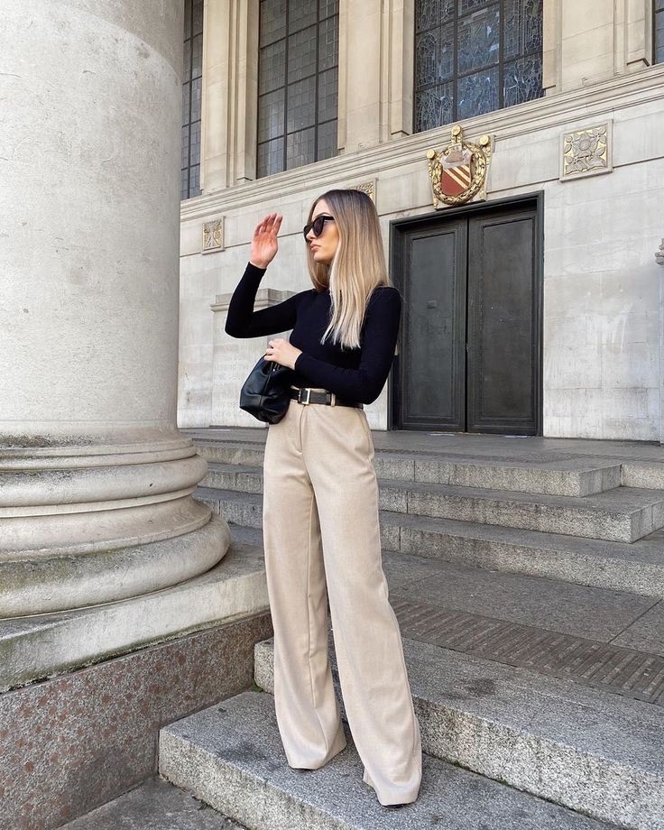 Pantalon large beige – Taille 36