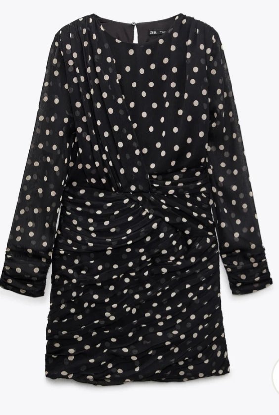 Robe courte drapée pois