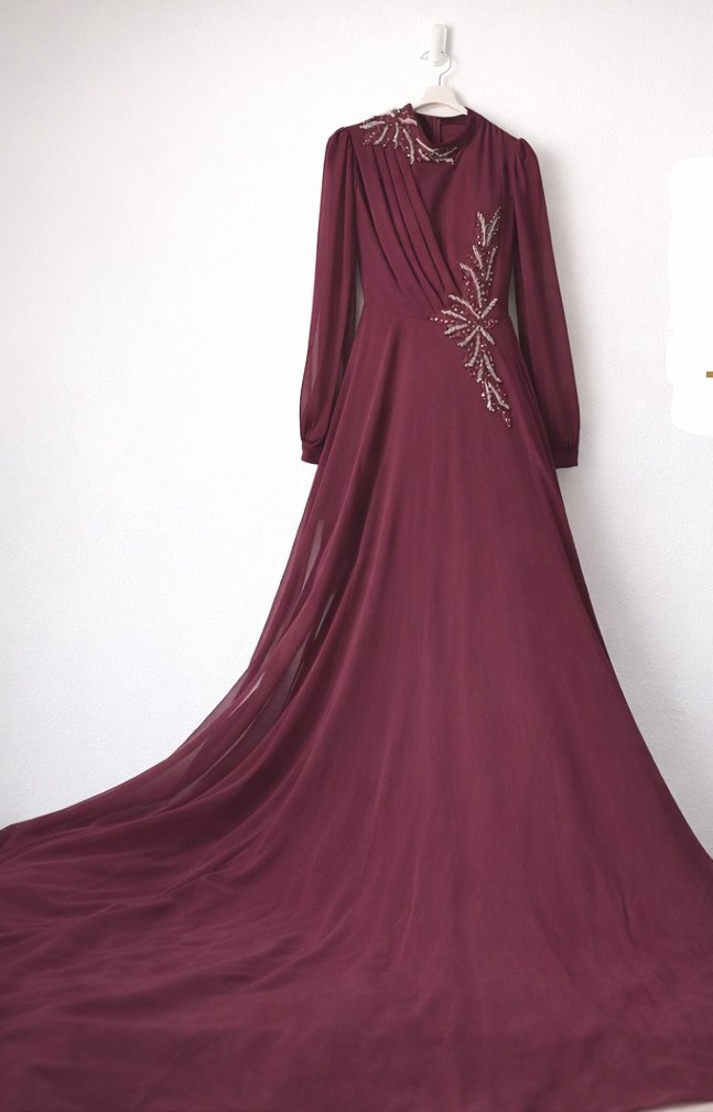 Robe longue bordeaux – Importée – Jamais portée