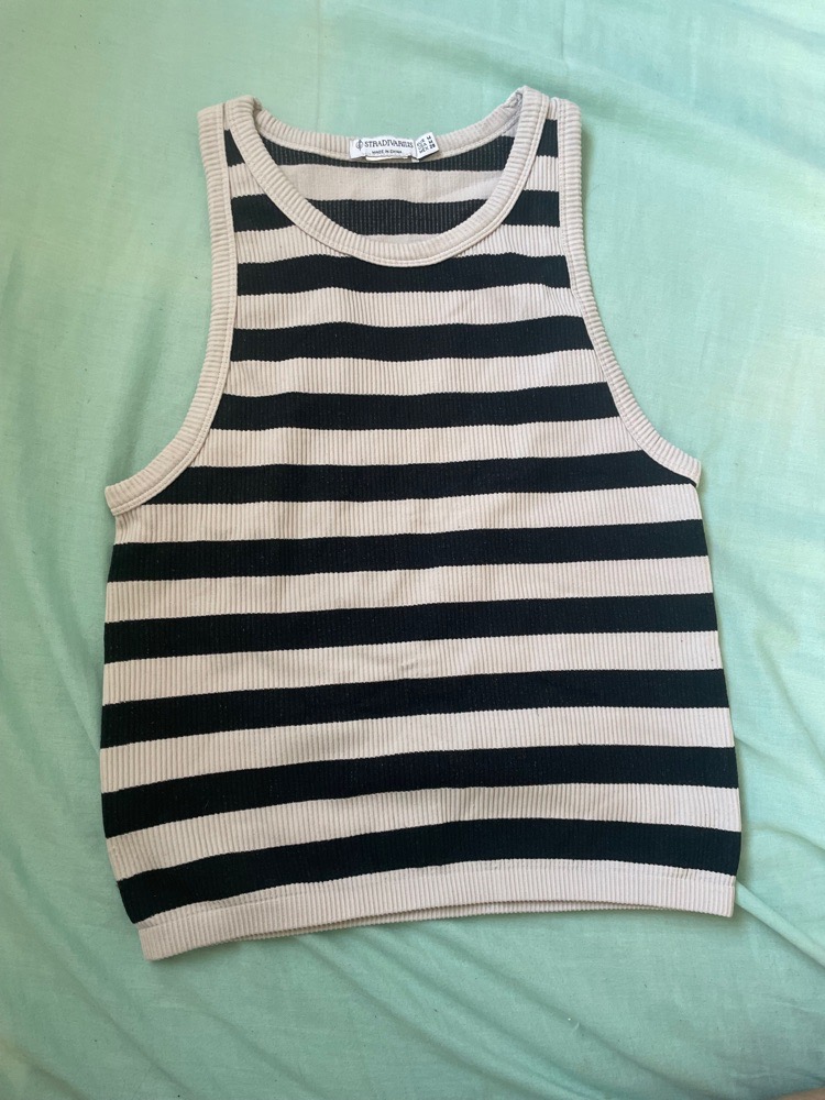 Top rayé sans manches Stradivarius 