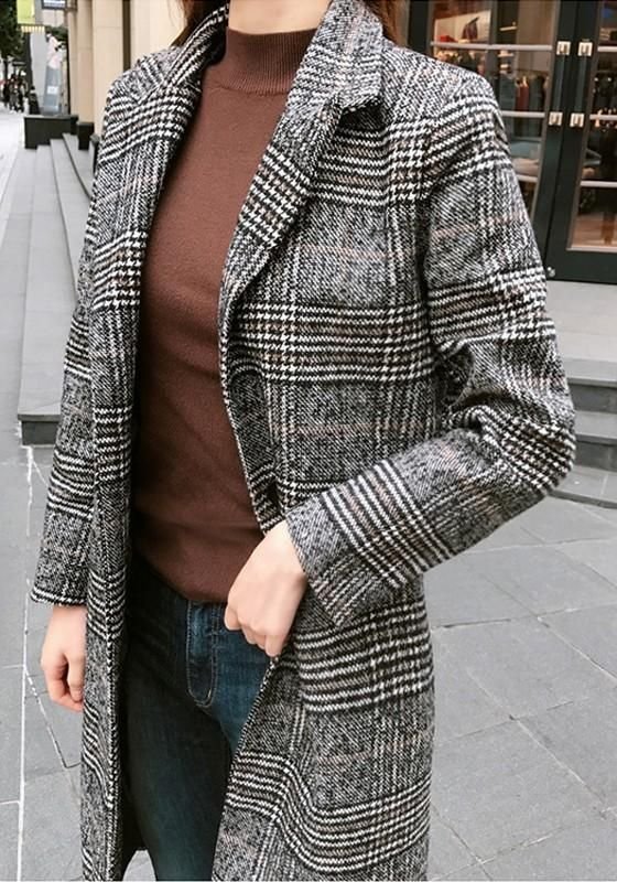 Gray plaid coat 