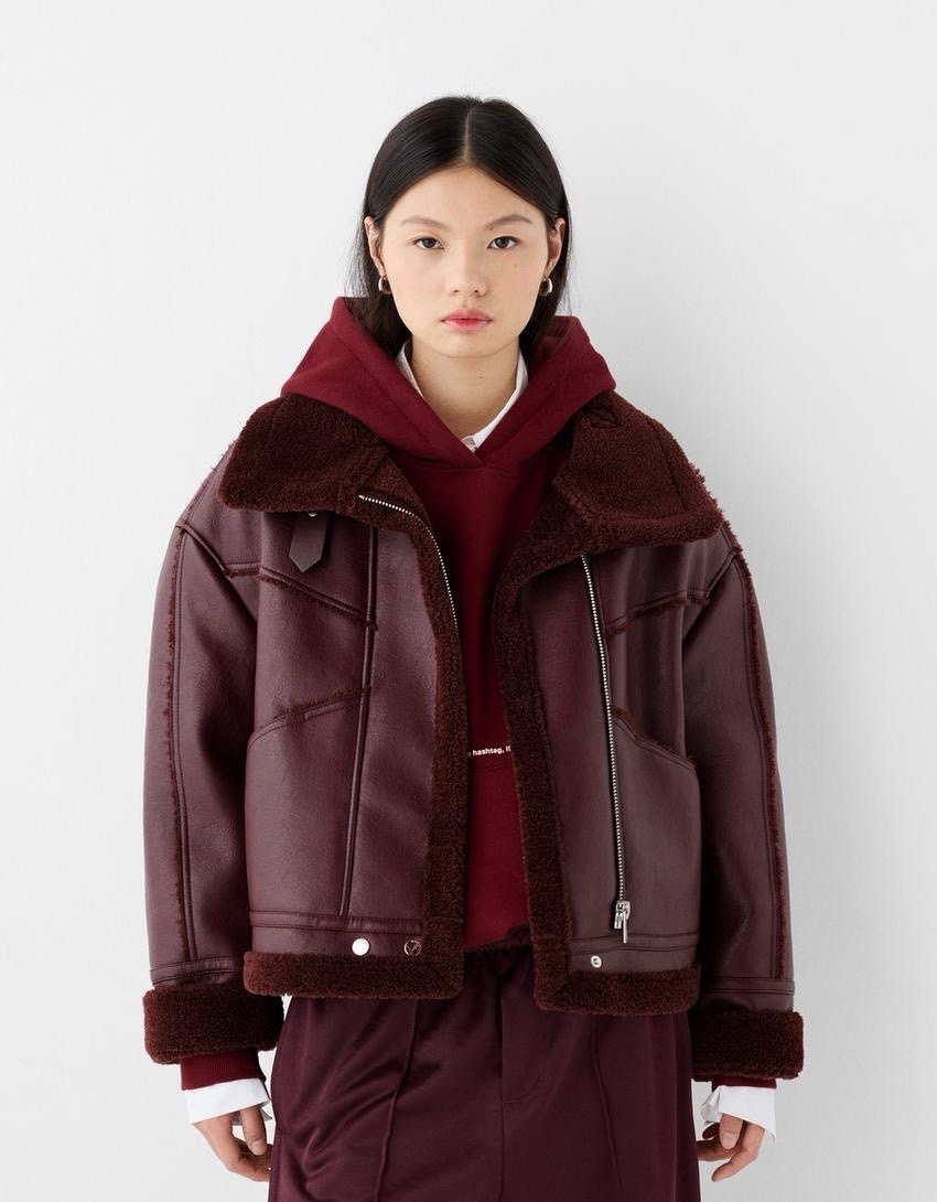 Burgundy aviator jacket