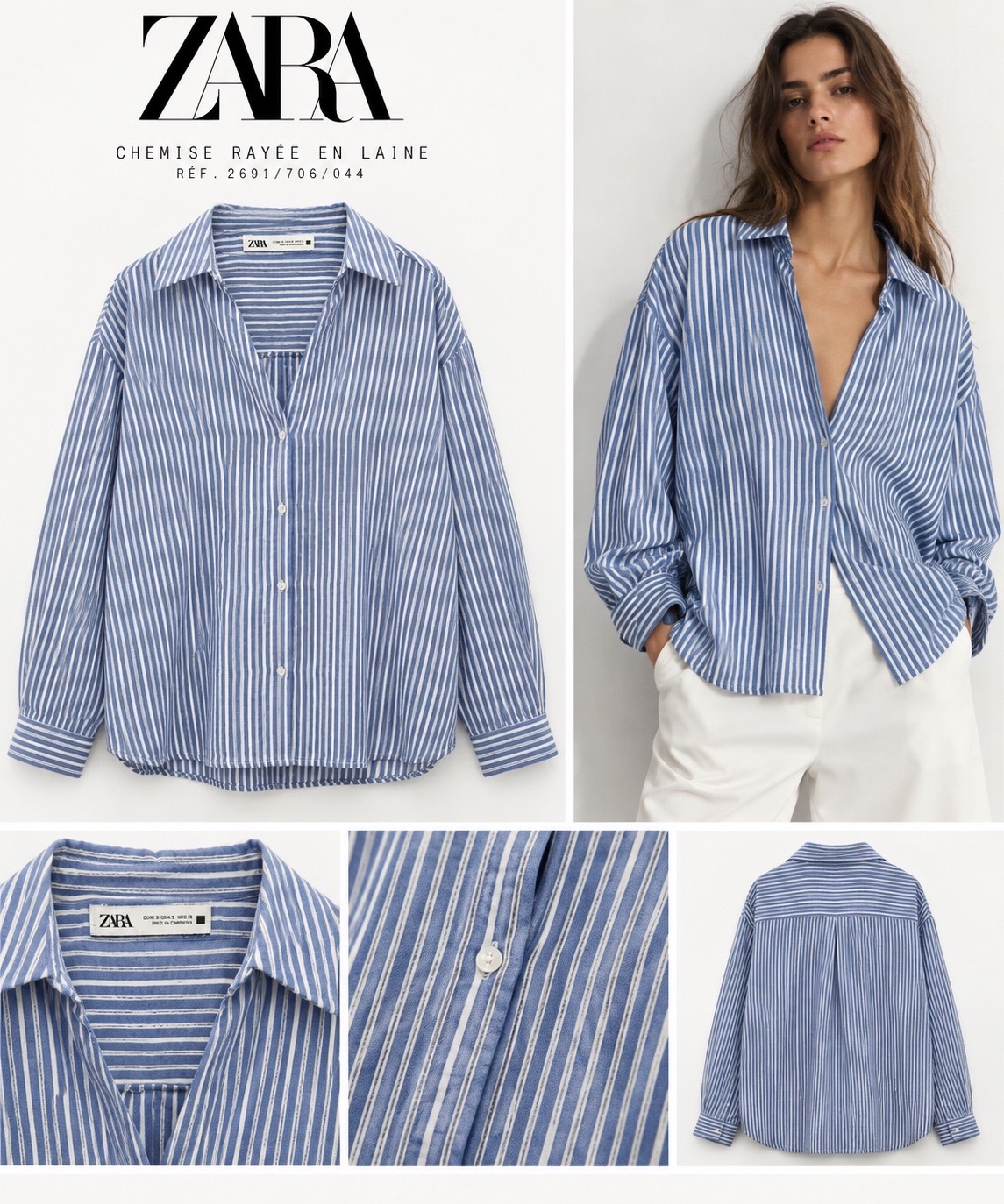  Chemise Zara rayée