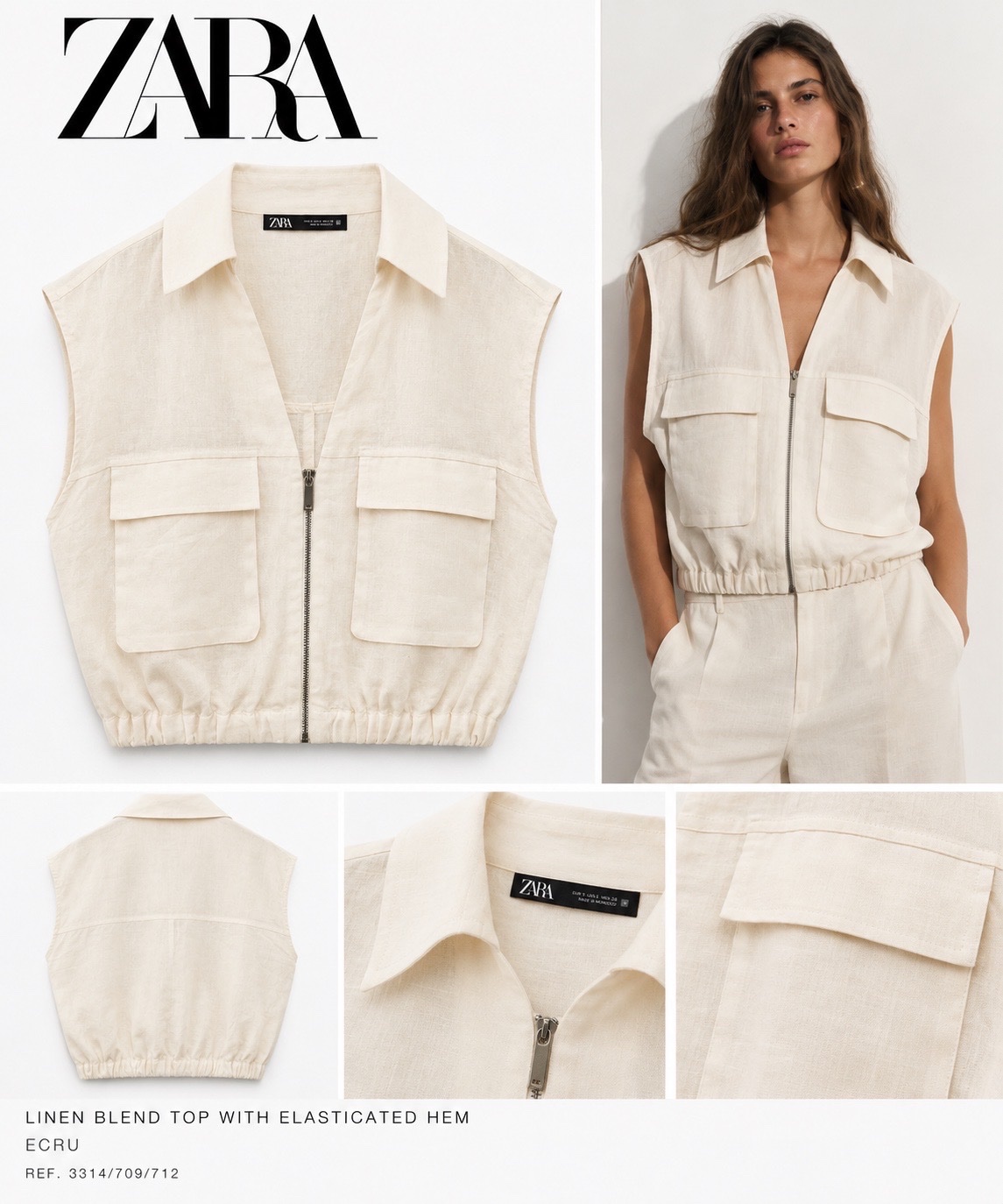 Top Zara écru